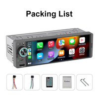 Estéreo para Auto de 6.28 Pulgadas 1 Din, Reproductor MP5 para Auto con Pantalla Táctil, Carplay, Android Auto, Radio, Compatible con Carga Rápida
