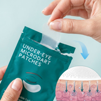 Patchs pour les yeux en micro-aiguilles bio vegan personnalisés, acide hyaluronique, anti-rides, cernes, absorption profonde, masque en hydrogel