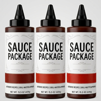 Bouteille en plastique compressible de qualité alimentaire, anti-fuite, 350 ml, 500 ml, pour sauces, barbecue, sauce chili, confiture, crème, avec étiquettes personnalisées et logo