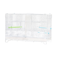 Cage d'élevage pour oiseaux en acier inoxydable, grande cage simple pour perroquets avec plateau en plastique et emballage en boîte