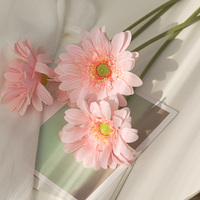 Bunga Gerbera Daisy Buatan Berkualitas Tinggi dengan Sentuhan Realistis untuk Dekorasi Pernikahan dan Rumah, Hiasan Meja Tengah