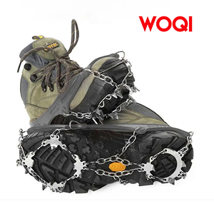 Woqi Couverture antidérapante Chaîne en acier inoxydable Griffes de glace de ski en plein air pour la neige Randonnée Escalade - Product Image 5