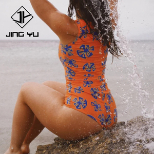 Cantidad mínima de pedido Traje de baño personalizado de poliéster reciclado sin mangas con cuello redondo estampado - Product Image 2