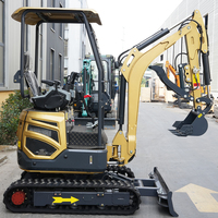 Produit phare CE EPA Mini-excavatrice compacte tout-terrain de 1,8 tonne sur chenilles en caoutchouc pour usage domestique, vergers et aménagement paysager