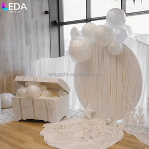 LEDA - Suministros de Decoración para Escenarios de Boda, Telón de Fondo de Metal Redondo Ondulado Blanco Moderno de Alta Calidad - Product Image 2
