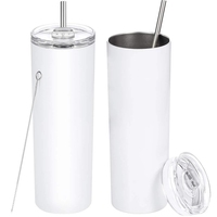 Gourde isotherme droite de 20 oz pour sublimation, bouteille d'eau à double paroi avec couvercle anti-fuite, idéale pour les cadeaux et les voyages