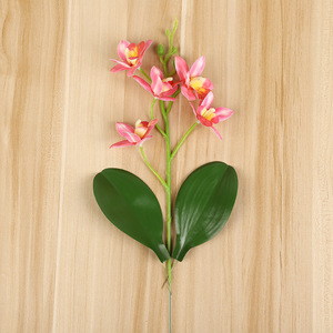 Fleurs artificielles Phalaenopsis Orchidées Yiwu Datuo Florist 10 pouces blanc laiteux rose orange jaune pour mariage et décoration de salon - Product Image 4