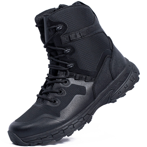 Botas Tácticas de Nailon Negro TSB204 con Cremallera Interior, Impermeables, para Exteriores, para Todas las Estaciones, para Senderismo, Entrenamiento y Servicio - Product Image 1