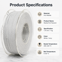 Filament PLA Effet Marbre OEM 1,75 mm 1 kg Grain de Pierre pour Imprimante 3D Scellé Sous Vide avec Dessiccant pour Imprimantes 3D FDM/FFF Vente en Gros