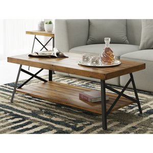 Tavolino <span class=keywords><strong>in</strong></span> <span class=keywords><strong>legno</strong></span> stile industriale con ripiano aperto e gambe <span class=keywords><strong>in</strong></span> metallo per salotto tavolo da tè uso - Product Image 3