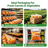 Sac refermable en LDPE avec fermeture éclair, matériau de qualité alimentaire, impression personnalisée du logo, emballage