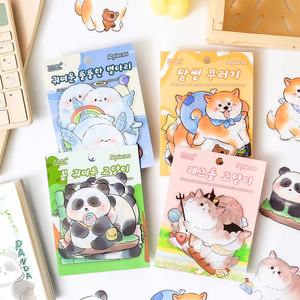 Autocollants pour animaux de compagnie, série d'animaux mignons en dessin animé, autocollants en papier, matériau acrylique/PET, autocollants adhésifs, taille personnalisée, découpe à la forme, décoration brillante - Product Image 3