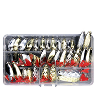 Guosong 106 pièces cuillère Spinner leurre combo méné ver souple leurre crevettes appât couteau pêche leurres ensembles
