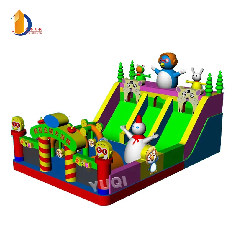 YUQI Inflatable Playground Penguin Castle Big Bouncy Castle For Outdoor Amusement Park