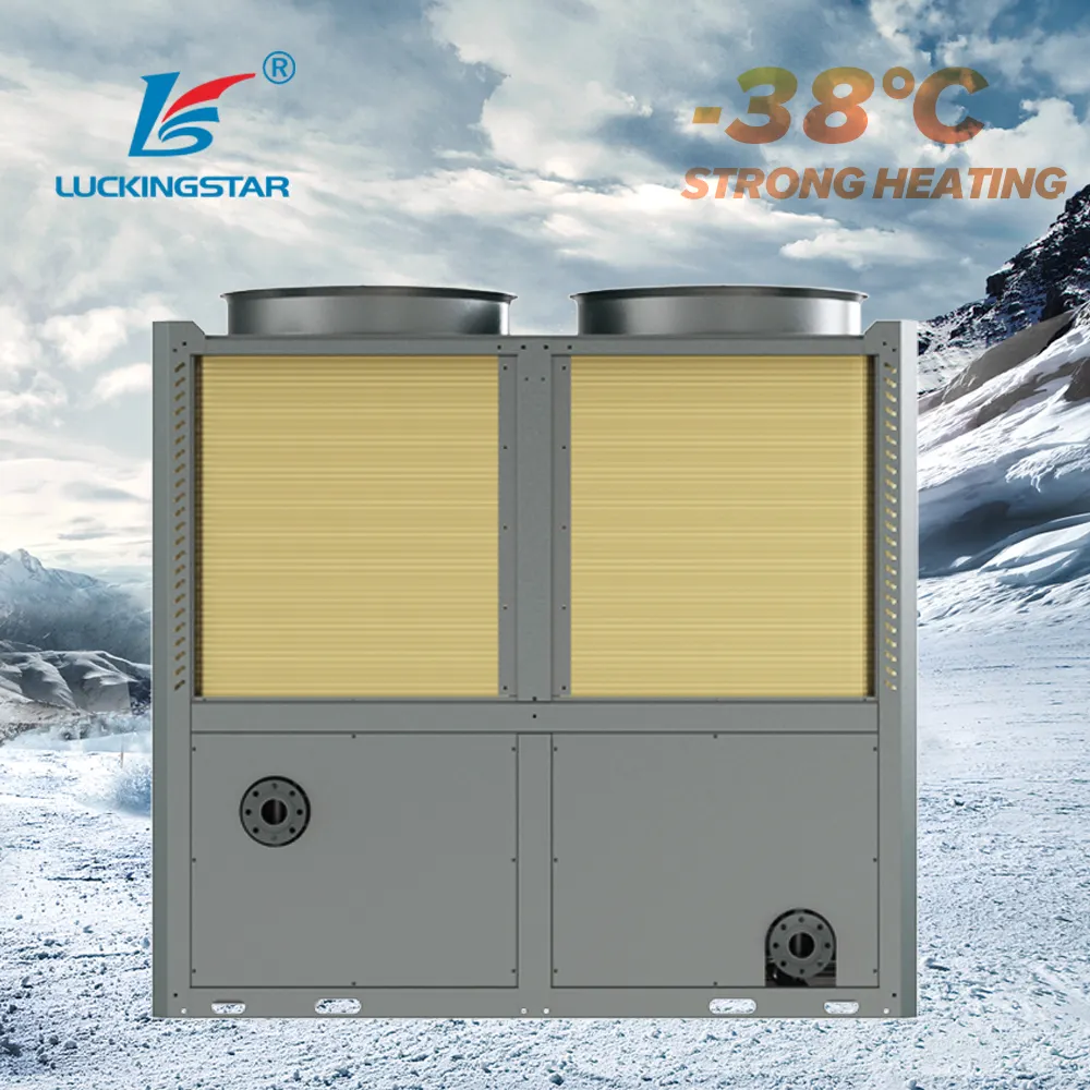 Luckingstar Ultra-Low Temp Smart defrost 5hp-100hp water Cycle heater EVI Dc Inverter hot water 20kw-370kw air source heat pump