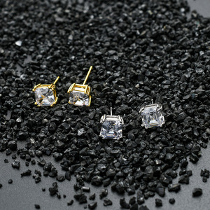 RQ-pendientes clásicos de circonia cúbica <span class=keywords><strong>para</strong></span> <span class=keywords><strong>hombre</strong></span> y mujer, aretes pequeños de cristal de CZ <span class=keywords><strong>para</strong></span> mujer, aretes de fiesta, joyería de hip hop - Product Image 2