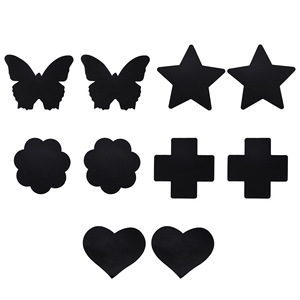 Cubrepezones Negros con Forma de Mariposa, Estrella, Corazón y Cruz, Máscara de Pecho para Adultos, Juego Erótico - Product Image 1