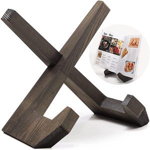 Handmade Wooden Recipe Rack Book Holder Kitchen Counter Stand Simple Style <b>Solid</b> <b>Wood</b> <b>Desk</b> Organizer - Product Image 1