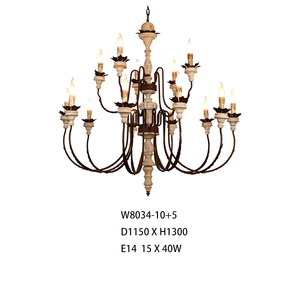 <span class=keywords><strong>Neoclasicismo</strong></span> francés estilo rural sala de estar talla contratada tipo Europa sala de estar doble escalera araña de madera - Product Image 2