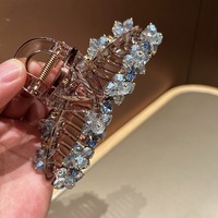 Barrettes à cheveux pour filles, style chic et féerique, ornées de perles de cristal, accessoires de cheveux exquis, fabrication artisanale, pinces à cheveux en plastique, bijoux, fleur en cristal, pince à cheveux en forme de requin