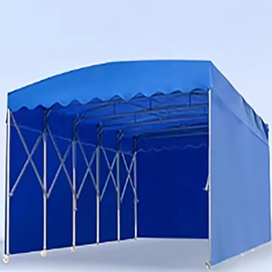 Taille : L 6m * L 4m * H 3m Tente à auvent coulissant portable, structure en tube galvanisé robuste, résistante aux UV, abri extérieur - Product Image 4