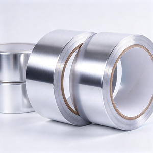 Cinta de aluminio plateada de alta resistencia con adhesivo acrílico para sellado de conductos HVAC y reparación de tuberías - Product Image 3
