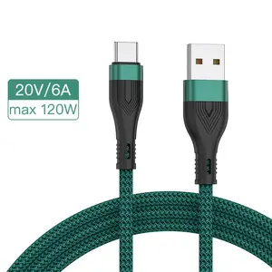 66W Super Snel Opladen Kabel Voor Android 6a Type C Usb-Kabel Voor Huawei Xiaomi Oppo Nylon Usb-Kabel