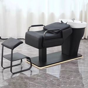 Professional Factory Direct Sale Hair Salon Shampoo Chairs Spa Salon Beauty Bowls Shampoo Chair with Ceramic Sink and <b>LED</b> - Product Image 2