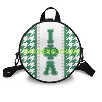 Sac rond en PU pour femme Sorority Iota Phi Lambda, sac réutilisable en tissu, vente en gros, sac de shopping pour sororité, sac de week-end de haute qualité