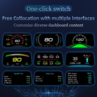 HUD de voiture compatible Google Maps C3 avec écran LCD HD 5 pouces, OBD2+GPS, température de l'eau et horloge, système d'alarme de voiture double fonction