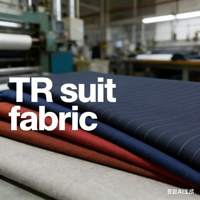 Tissu en polyester et viscose extensible, antistatique, avec doublure sergé et construction sandwich, pour costumes trois pièces garçons et filles, GSM