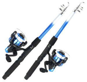 12pcs 1.8m <strong>Best</strong> Travel Portable Light Soft Fiberglass Spinning Telescopic Fishing <strong>Rod</strong> Set With Spinning <strong>Reel</strong>