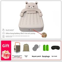 Matelas gonflable double surélevé en forme d'ours, entièrement automatique, pour tente de camping extérieure, directement du fabricant
