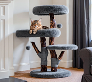 Árbol para Gatos de Madera Maciza Único y Exclusivo para Gatos Grandes y Maine Coon – Diseño de Torre Natural Resistente Pro - Product Image 1
