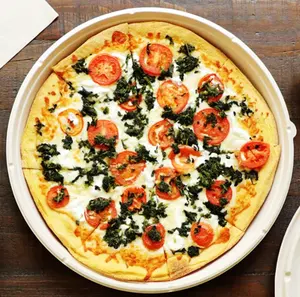 Bespoked Khusus Hanya Ramah Lingkungan Bubur Bagasse Dicetak Kotak Kemasan Pizza Kertas Bulat Kotak Pizza