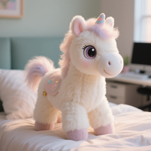 Su misura in peluche mascotte cavallo morbido e soffice pelliccia viola che accompagna bambole di peluche produttore di regali per bambini all'ingrosso - Product Image 4