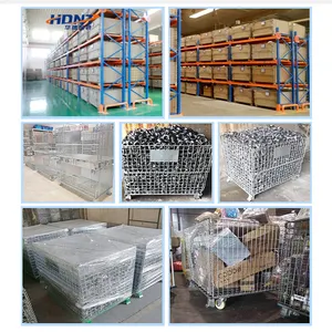 European Folding Wire Mesh Container Metal Steel Foldable Storage Pallet For Wine Bottles Cargo Storage Equipment