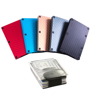 Cartera Minimalista <span class=keywords><strong>de</strong></span> Aluminio 2026, Tarjetero Inteligente RFID Personalizado para Hombres <span class=keywords><strong>de</strong></span> Negocios, Tarjetero Metálico Liso Personalizado - Product Image 1