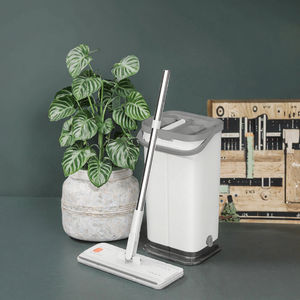 Kit de nettoyage de sol domestique durable, séparation sec/humide, télescopique, panier en plastique écologique, têtes de balai microfibres quatre faces - Product Image 3