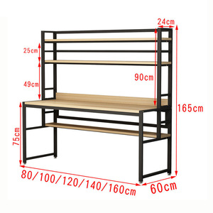 Computer Desk With Bookshelf 120x60x165cm Simple Modern Home Office Study Desk For Student And Children Double Writing Desk - Product Image 4