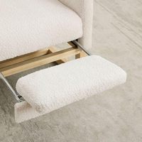 Fauteuil à bascule moderne en bois confortable pour chambre d'enfant, avec repose-pieds rétractable et rembourré, idéal pour salon et chambre à coucher
