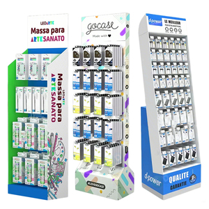 Présentoir de sol en carton personnalisé pour club de distribution, avec porte-cartes de <span class=keywords><strong>produits</strong></span> pour accessoires numériques - Product Image 2