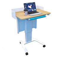 Pupitre mobile réglable en métal ; Podium de bureau pour enseignants, style debout ; Pupitre scolaire à roulettes, bureau d'accueil – Design moderne