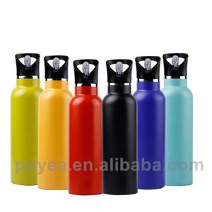 Bouteille d'eau écologique en acier inoxydable à double paroi de couleur personnalisée avec couvercle en acier Fiole à vide pour le camping <span class=keywords><strong>Surface</strong></span> enduite de poudre - Product Image 3