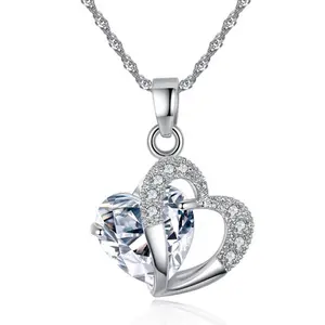 Crystal Heart Hanger Kostuum Ketting, Liefde Hart Mom Hanger Ketting