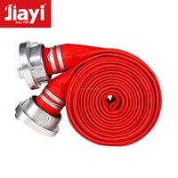2 1/2 Inch Durable Fire Hose EPDM PVC Rubber Lining With Coupling 15M 20M 30M Hose 13bar 27bar Red Color High Pressure