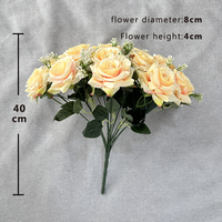 Meilleures ventes : 18 têtes de roses artificielles à angle, décoration florale de table