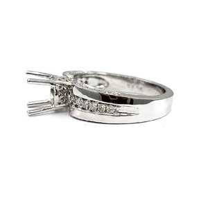 Wholesale Jewellery Specialized Top Quality 18k Solid White Gold Real Diamond Round Shape Semi Mount Engagement <b>Ring</b> for Women - Product Image 2