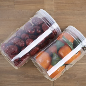 Eco-Friendly Large 1kg/1000ml PET <b>Plastic</b> <b>Jars</b> with Easy Open Screw Lids for Snack Pet Food Dessert Cake Preserved Fruit Storage - Product Image 2