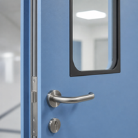 Porte de salle d'opération d'hôpital sur mesure avec panneau de vision à double vitrage, porte battante en acier pour salle blanche, clinique